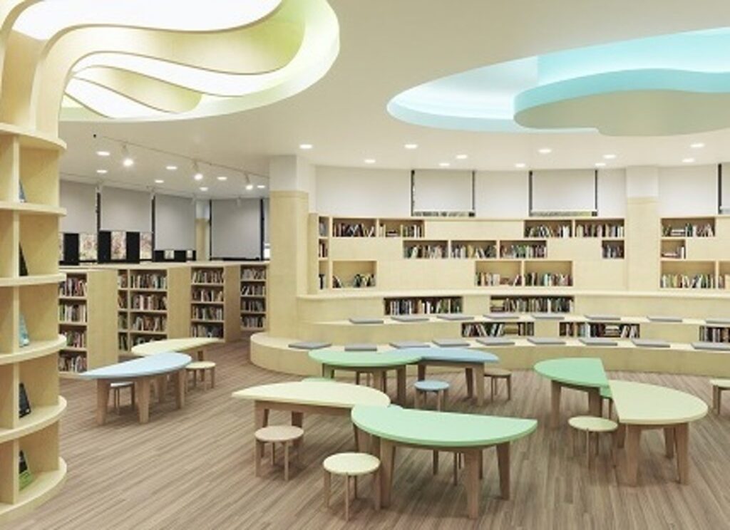 파랑5 도서관 건축 디자인을 보여주는 이미지